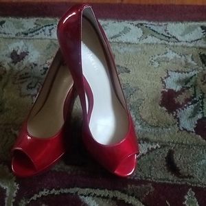 Enzo Angiolini Red Peep Toe Pumps